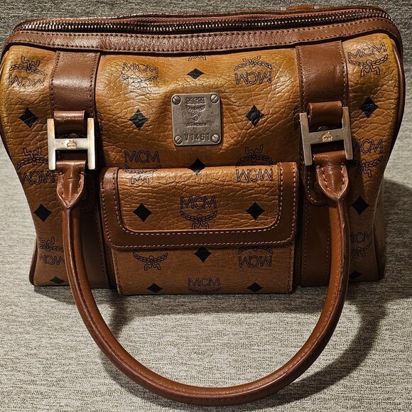 MCM Handbags - Vintage MCM Boston Cognac Visetos Handbag